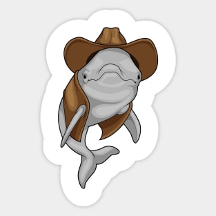 Dolphin Cowboy Sticker